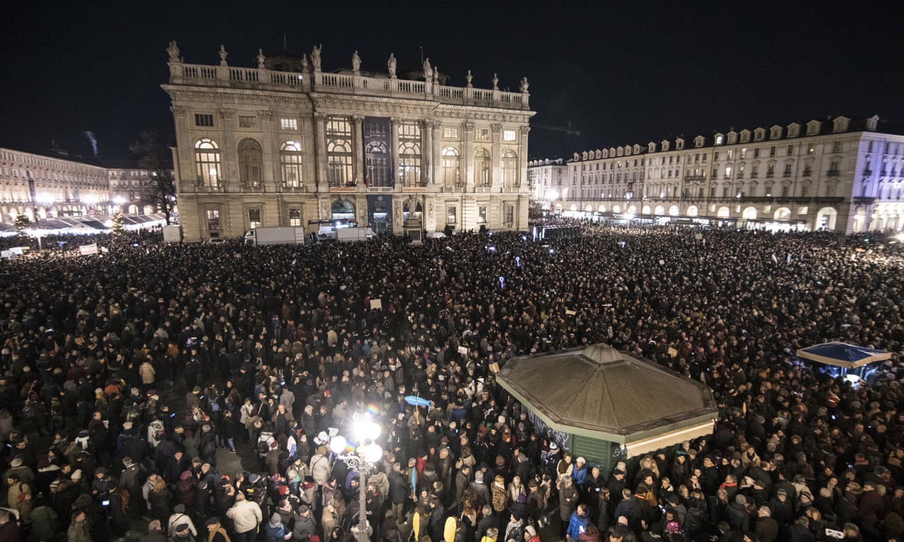 Sardines squeeze into Italian cities for biggest anti-Salvini protests yet